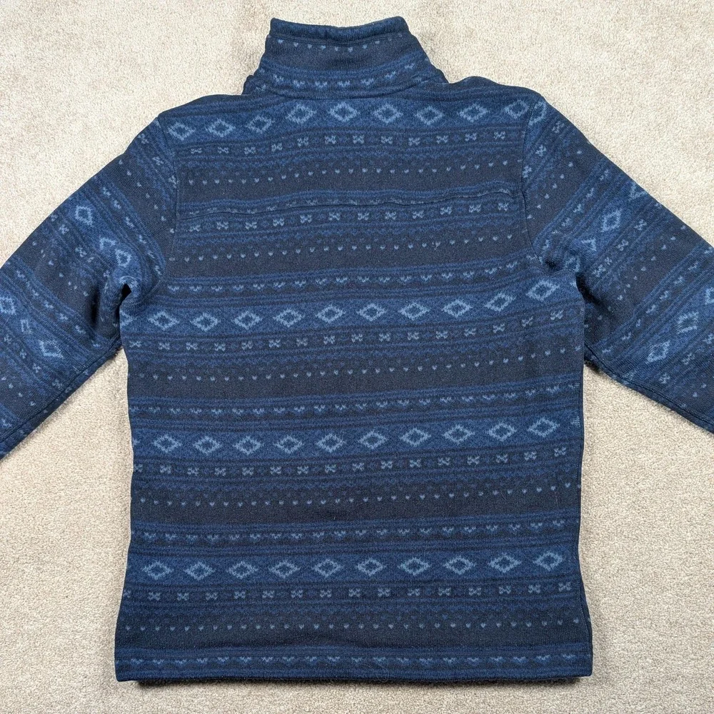 The North Face Pullover Mens‎ Large Blue Fair Isle Aztec 1/4 Zip Tsillan Fleece